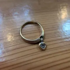 ハートチャーム付き 指輪 リング ゴールドカラー