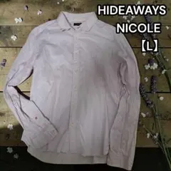 ハイダウェイニコル 長袖シャツ シャドー模様 春色 ピンク L