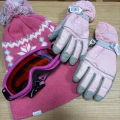キッズ子供用スキー小物セットゴーグルニット帽グローブ