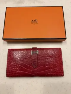 エルメス ベアンスフレ アリゲーター クロコダイル 長財布 H金具のサムネイル