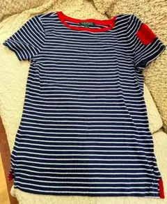 ラルフローレン レッド&ネイビーTシャツ S ハワイメーシーズ購入テニスゴルフのサムネイル