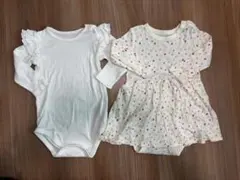 80cm 綿100%ロンパース2点セット