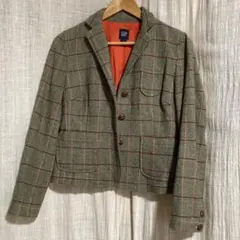 GAP テーラードジャケット カーキ・オレンジチェック