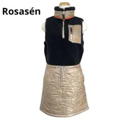 Rosasén ゴルフ 異素材 ボアワンピース フリース キルティング 防寒 S
