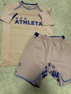 ATHLETA ベージュ プラシャツ ショートパンツ セット　Mサイズ　アスレタ