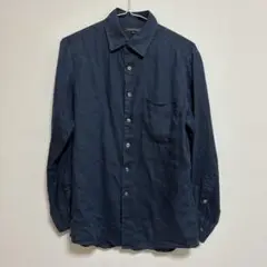 UNIQLO ユニクロ　プレミアムリネンシャツ　メンズ　Ｓ　ネイビー