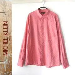 美品　MICHEL KLEIN／ミッシェルクラン★　ドット柄　薄手　長袖シャツ