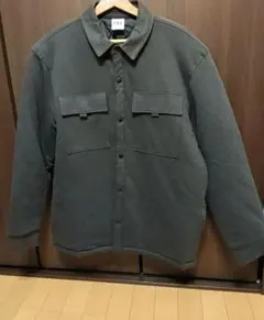 ZARA ヘリンボーン柄 中綿 シャツジャケット M チャコールグレー M