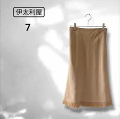 【伊太利屋】スカート シンプル 上品 カジュアル ストレッチ ベージュ系 7