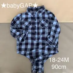 ★ babyGAP★シャツ風ベビーロンパース★90cm
