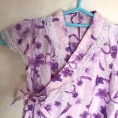 可愛い甚平  ロンパース  70  お花 リボン 柄