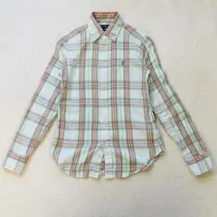 ポロラルフローレン 長袖シャツ コットンチェック S ライトグリーン ポニー刺繍