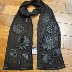 HIROKO BIS ストール ブラック 花柄のサムネイル