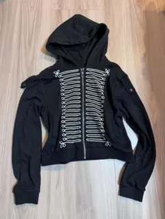 フード付きパーカー 黒 ビジュアル系 男女兼用