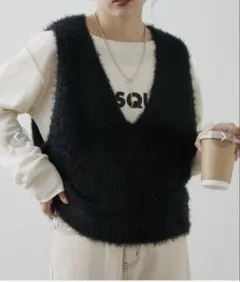 CIAOPANIC TYPY ミックスフェザーヤーンクロップド丈ベスト