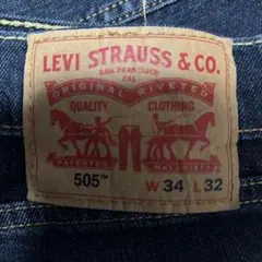 Levi's 505リーバイス　デニム濃紺ジーンズ　カンボジア製/W34L34