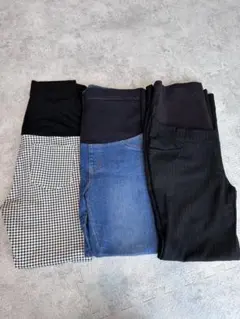 マタニティパンツ　3枚セット（Ｌ、Ｍ、M）