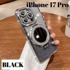 iPhone☆キラキラスマホケースMagsafe対iPhone17Proブラック