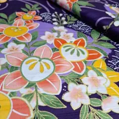 ★豪絢美爛<和柄アムンゼン>生地 布 はぎれ[紫系]