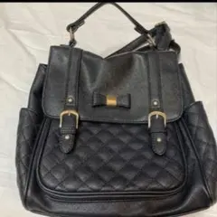 キルティング ブラック　リュック　サンリオ　黒