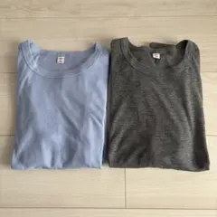 【試着のみ】GU ソフトシアークルーネックT(長袖) 2枚セット