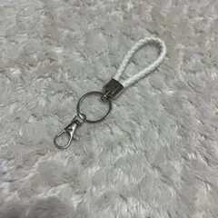 ホワイト 合成皮革 キーホルダー・キーリング