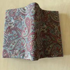 ハンドメイド　ブックカバー　文庫サイズ　ペイズリー柄