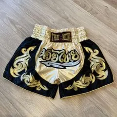 THAI BOXING ムエタイパンツ Lサイズ ブラック ゴールド