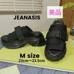 美品★JEANASIS　ベルトクリアソールサンダル　厚底サンダル　M　黒のサムネイル