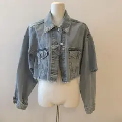 ZARA ザラ ダメージデニム クロップドジャケット