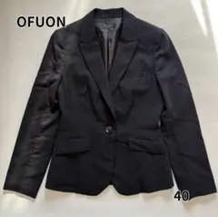 OFUON オフオン テーラードジャケット 黒 通勤 フォーマル ビジネス 上品のサムネイル