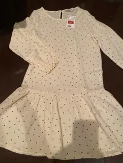 H&M 長袖ドット柄ワンピース 135