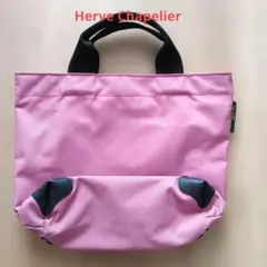 エルベシャプリエ トートバッグ ピンク 角 黒 レザー 跡付き 匿名配送 