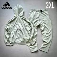 新品　adidas上下セットアップ　2XLサイズ　プルオーバーパーカー　緑