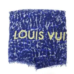 990 路易威登 豹紋大尺寸圍巾 藍色