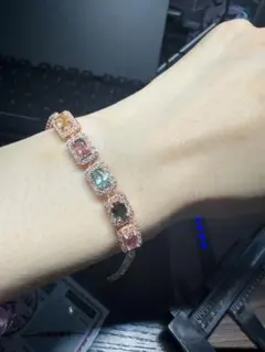 MY R2M-0838-1天然本翡翠《本物保証》 ブレスレット14cm - メルカリ
