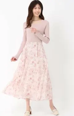 2025春夏新作 カラーフラワードッキングワンピース