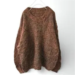 【USED】ミックスカラー ニット ブラウン ゆったり