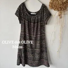 【オリーブデオリーブ】 M♪ 花柄 チュニック ワンピース 半袖 カジュアル