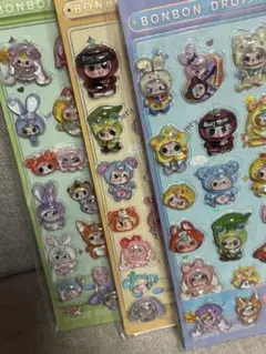 ボンボンドロップシール　ウォーターシール　水シールベイビースリー3枚セット