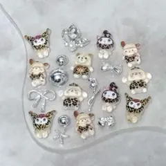【 新品 】 大人気❣️ ヒョウ柄 サンリオ ネイルパーツ マイメロ クロミ ポム