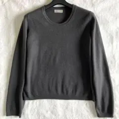 マーガレットハウエル カシミヤ100% プルオーバーニット 2 チャコールグレー