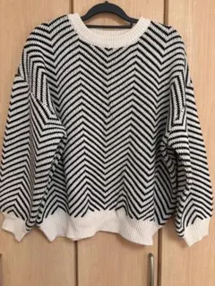 GRL 白黒ストライプ セーター Fサイズ