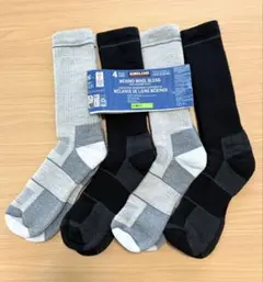 【新品4足組】カークランドシグネチャー メンズ メリノウール混 ソックス 靴下のサムネイル