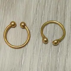 【即日発送】POWER RING ゴールドカラー リング 2点セットアクセサリー