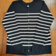 苺*様 ロペピクニック　カーディガン　ネイビーと白のボーダー　Mサイズ