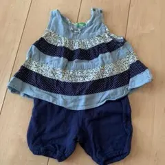 青色花柄タンクトップとショートパンツセットのサムネイル