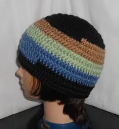 ℳ・1点物・ビーニー・クラッシャーハット【男女兼用】ハンドメイド手編み