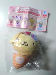 【サンリオキャラクターズ　クレープおくるみマスコット】ポムポムプリン