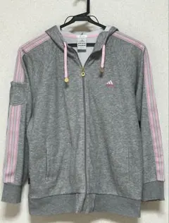 adidas Clima365 フルジップパーカー グレー/ピンク　Ｌサイズ